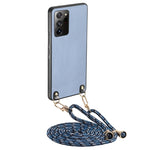 Custodia per telefono con retro in pelle con trama in fibra di carbonio e tracolla, For Samsung Galaxy A53, For Samsung Galaxy A72 5G / 4G, For Samsung Galaxy A52 5G / 4G, For Samsung Galaxy Note20 Ultra