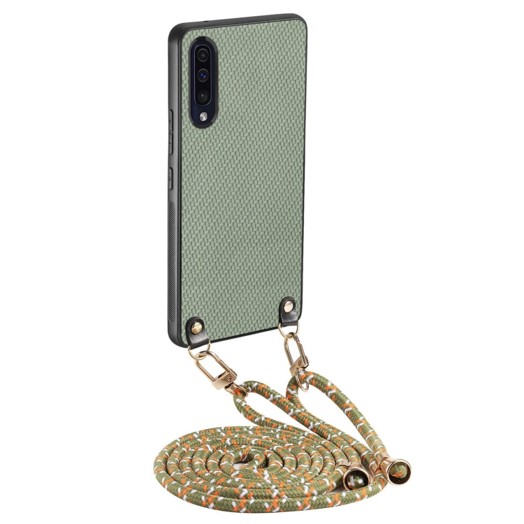Custodia per telefono con retro in pelle con trama in fibra di carbonio e tracolla, For Samsung Galaxy Note20, For Samsung Galaxy A70 / A70s, For Samsung Galaxy A50 / A50s, For Samsung Galaxy Note10