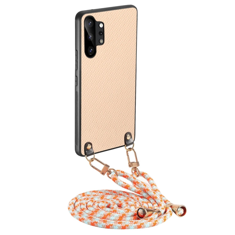 Custodia per telefono con retro in pelle con trama in fibra di carbonio e tracolla, For Samsung Galaxy Note20, For Samsung Galaxy A70 / A70s, For Samsung Galaxy A50 / A50s, For Samsung Galaxy Note10