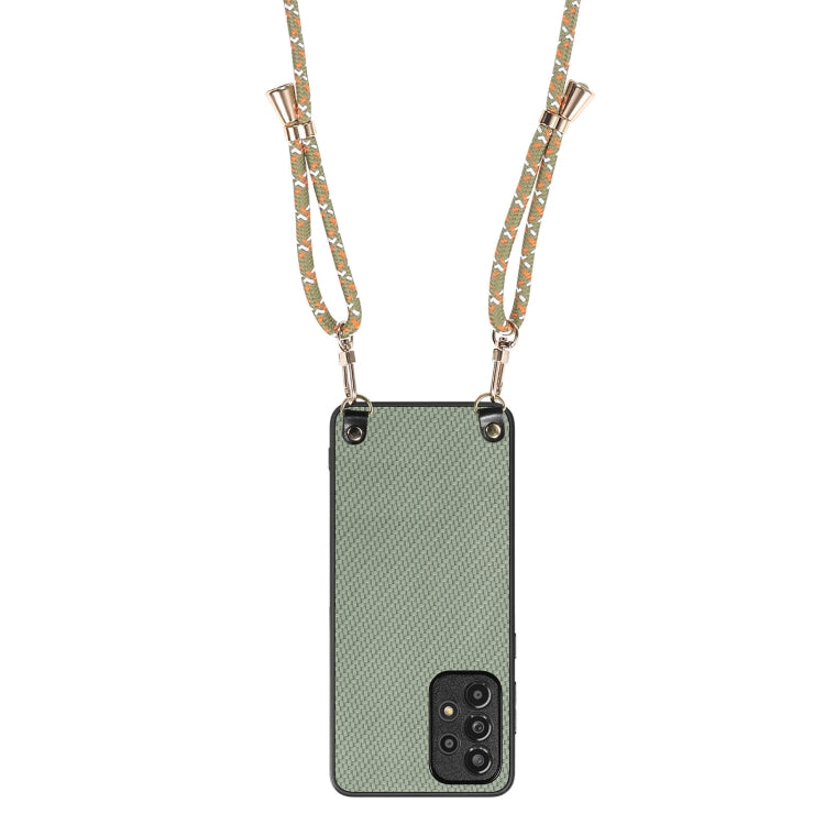 Custodia per telefono con retro in pelle con trama in fibra di carbonio e tracolla, For Samsung Galaxy Note10+, For Samsung Galaxy A30 / A20