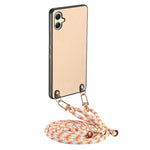 Custodia per telefono con retro in pelle con trama in fibra di carbonio e tracolla, For Samsung Galaxy A05, For Samsung Galaxy S23 FE 5G, For Samsung Galaxy A34 5G, For Samsung Galaxy A54 5G