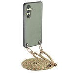 Custodia per telefono con retro in pelle con trama in fibra di carbonio e tracolla, For Samsung Galaxy S24 Ultra 5G, For Samsung Galaxy S24+ 5G, For Samsung Galaxy S24 5G, For Samsung Galaxy A15