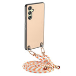Custodia per telefono con retro in pelle con trama in fibra di carbonio e tracolla, For Samsung Galaxy S24 Ultra 5G, For Samsung Galaxy S24+ 5G, For Samsung Galaxy S24 5G, For Samsung Galaxy A15