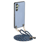 Custodia per telefono con retro in pelle con trama in fibra di carbonio e tracolla, For Samsung Galaxy S24 Ultra 5G, For Samsung Galaxy S24+ 5G, For Samsung Galaxy S24 5G, For Samsung Galaxy A15