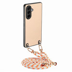 Custodia per telefono con retro in pelle con trama in fibra di carbonio e tracolla, For Samsung Galaxy A57 5G, For Samsung Galaxy A37 5G, For Samsung Galaxy A56 5G, For Samsung Galaxy A36 5G