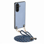 Custodia per telefono con retro in pelle con trama in fibra di carbonio e tracolla, For Samsung Galaxy A57 5G, For Samsung Galaxy A37 5G, For Samsung Galaxy A56 5G, For Samsung Galaxy A36 5G