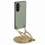 Custodia per telefono con retro in pelle con trama in fibra di carbonio e tracolla, For Samsung Galaxy A57 5G, For Samsung Galaxy A37 5G, For Samsung Galaxy A56 5G, For Samsung Galaxy A36 5G