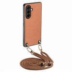 Custodia per telefono con retro in pelle con trama in fibra di carbonio e tracolla, For Samsung Galaxy A57 5G, For Samsung Galaxy A37 5G, For Samsung Galaxy A56 5G, For Samsung Galaxy A36 5G