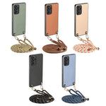 Custodia per telefono con retro in pelle con trama in fibra di carbonio e tracolla, For Samsung Galaxy A57 5G, For Samsung Galaxy A37 5G, For Samsung Galaxy A56 5G, For Samsung Galaxy A36 5G