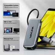 Convertitore di rete cablato WAVLINK NWU340G 5Gbps Adattatore Gigabit Ethernet USB-C a RJ45