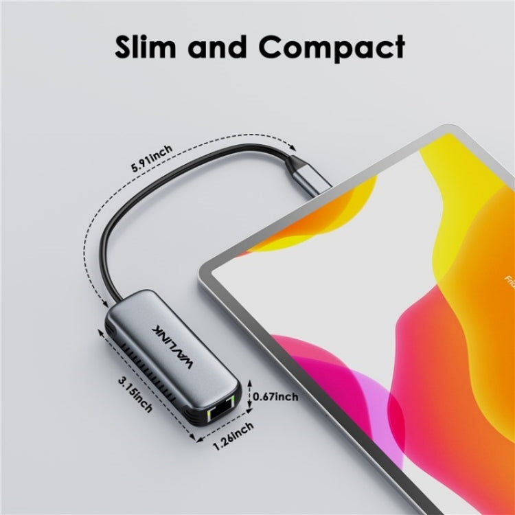 Convertitore di rete cablato WAVLINK NWU340G 5Gbps Adattatore Gigabit Ethernet USB-C a RJ45