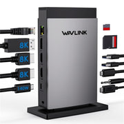 WAVLINK WL-UMD26 11 in 1 140W PD 3.1 USB-C 8K Displayport Stazione di ricarica