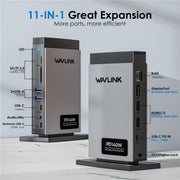 WAVLINK WL-UMD26 11 in 1 140W PD 3.1 USB-C 8K Displayport Stazione di ricarica