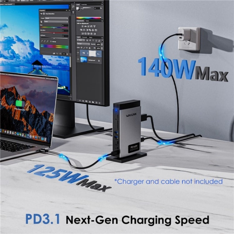 WAVLINK WL-UMD26 11 in 1 140W PD 3.1 USB-C 8K Displayport Stazione di ricarica