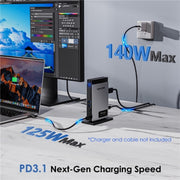 WAVLINK WL-UMD26 11 in 1 140W PD 3.1 USB-C 8K Displayport Stazione di ricarica