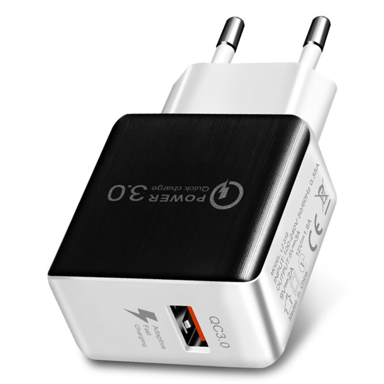 1 USB QC 3.0 Caricabatterie rapido per trafilatura Spina europea, QC 3.0 Black, QC 3.0 White
