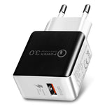 Caricabatterie rapido USB QC 3.0 con spina europea