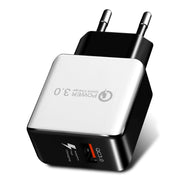 1 USB QC 3.0 Caricabatterie rapido per trafilatura Spina europea, QC 3.0 Black, QC 3.0 White