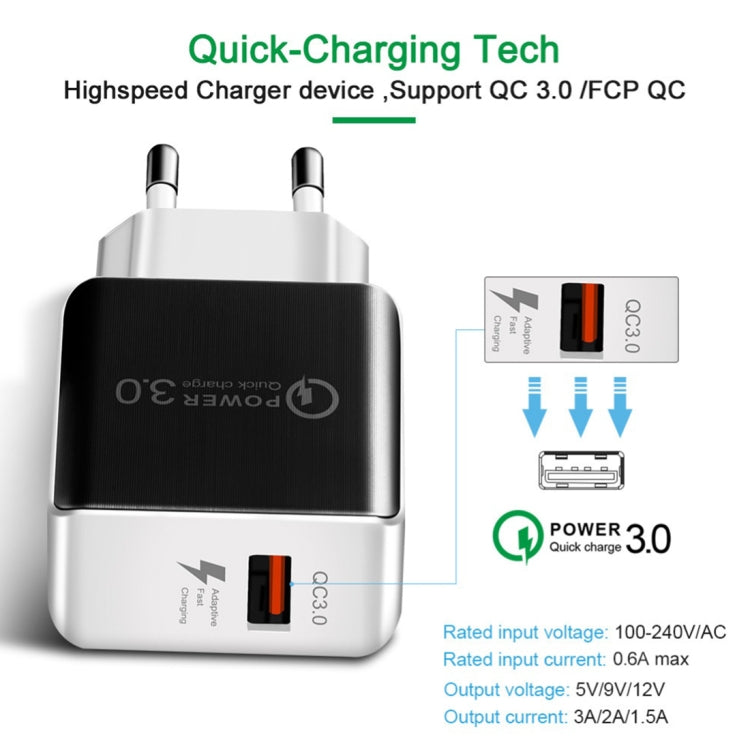 Caricabatterie rapido USB QC 3.0 con spina europea