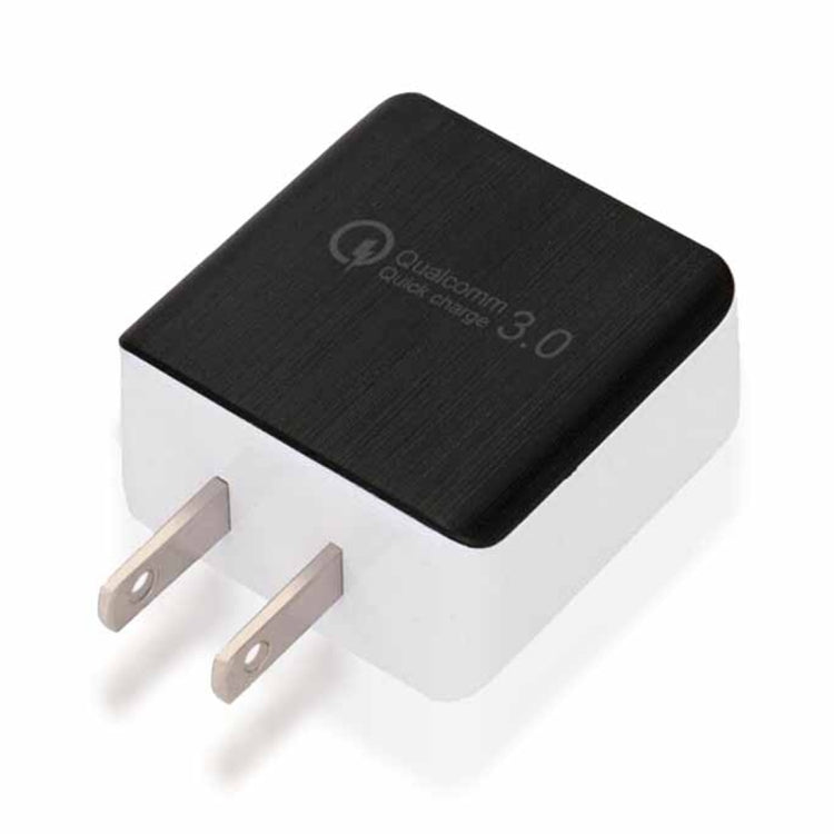 1 USB QC 3.0 Caricabatterie rapido per trafilatura Spina americana, black, white
