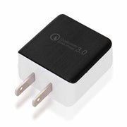 1 USB QC 3.0 Caricabatterie rapido per trafilatura Spina americana, black, white