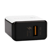 1 USB QC 3.0 Caricabatterie rapido per trafilatura Spina americana, black, white