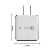 1 USB QC 3.0 Caricabatterie rapido per trafilatura Spina americana, black, white