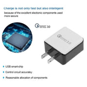 1 USB QC 3.0 Caricabatterie rapido per trafilatura Spina americana, black, white