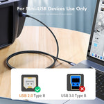 Cavo USB C a USB 2.0 B intrecciato in nylon 0,5-2 metri