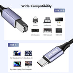 Cavo USB C a USB 2.0 B intrecciato in nylon 0,5-2 metri