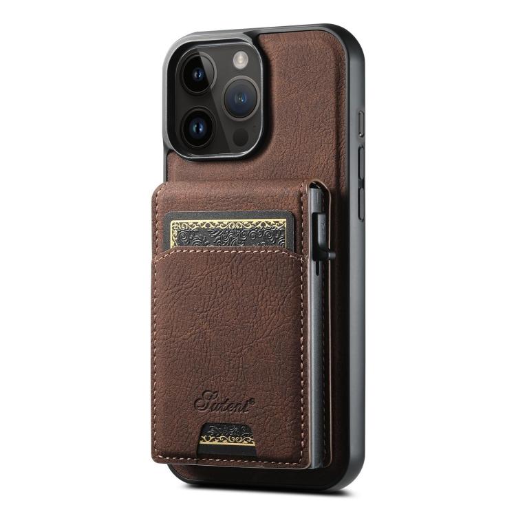 Custodia per telefono con retro rimovibile MagSafe 2 in 1 Suteni H19 Litchi Grain, For iPhone 12 Pro, For iPhone 17e / 16e