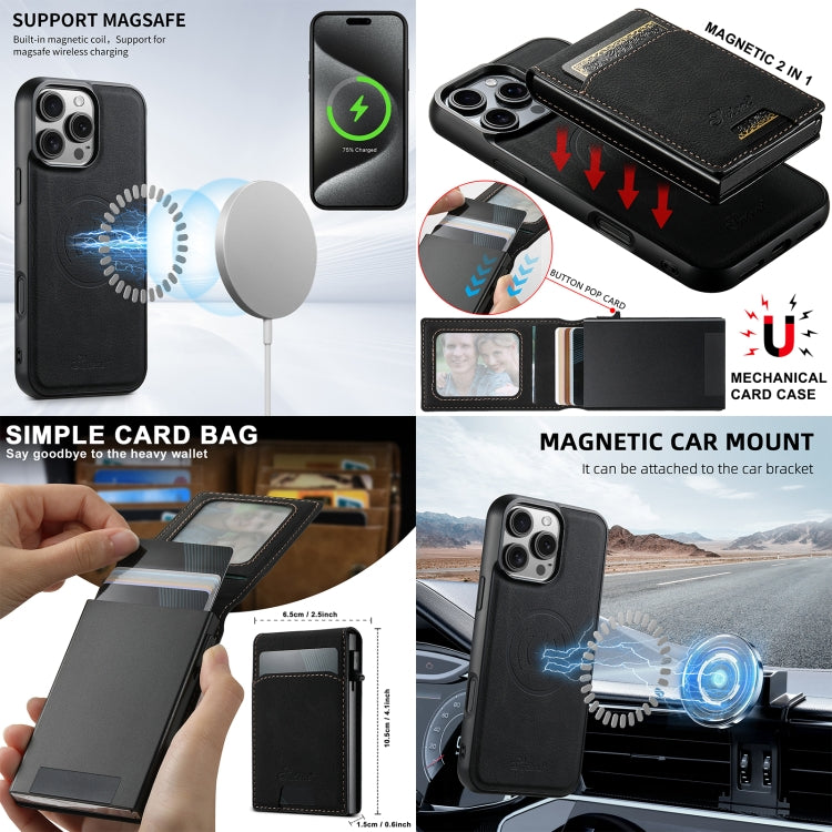 Custodia per telefono con retro rimovibile MagSafe 2 in 1 Suteni H19 Litchi Grain, For iPhone 12 Pro, For iPhone 17e / 16e