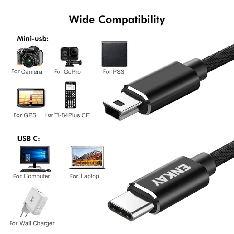 Cavo USB C a Mini USB 2.0 per dati e ricarica 1 m