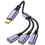 Cavo splitter OTG Type-C a 3 USB 2.0 ENKAENK 0.5m 1.2m