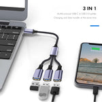 Cavo splitter OTG Type-C a 3 USB 2.0 ENKAENK 0.5m 1.2m