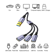ENKAY ENK-CB172 Cavo di prolunga splitter USB 2.0 a 3 USB 2.0 OTG, 0.5m, 1.2m