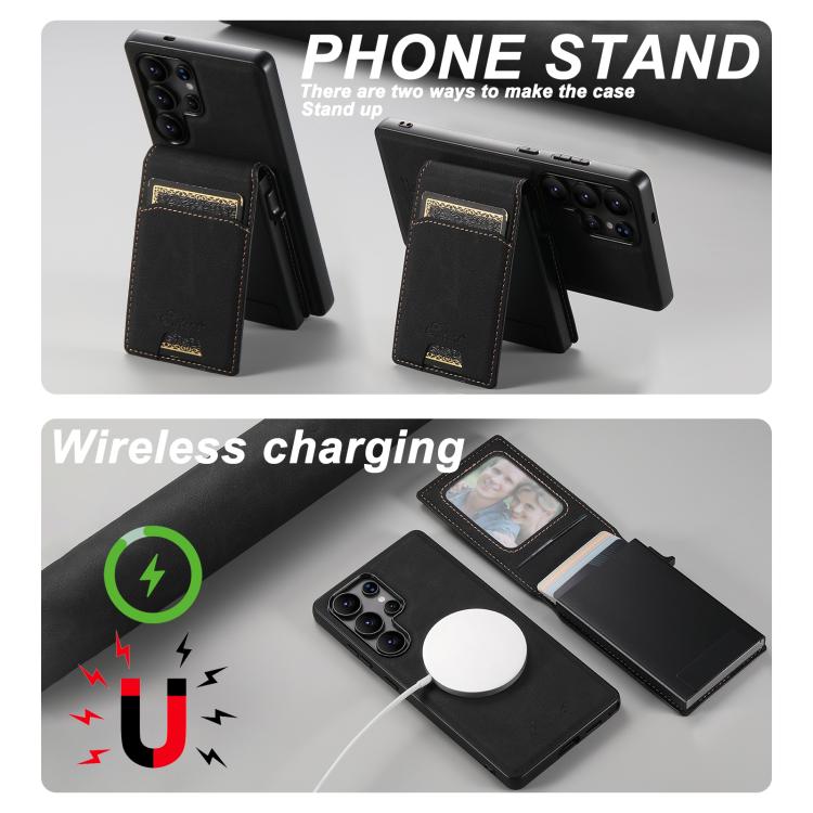 Custodia per telefono posteriore rimovibile MagSafe 2 in 1 con texture Litchi H19 di Suteni, For Samsung Galaxy S26+ 5G, For Samsung Galaxy S26 Ultra 5G, For Samsung Galaxy S25 5G, For Samsung Galaxy S25+ 5G, For Samsung Galaxy S25 Ultra 5G            ...