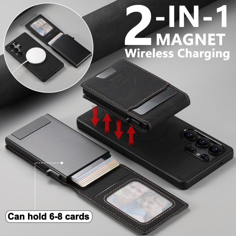 Custodia per telefono posteriore rimovibile MagSafe 2 in 1 con texture Litchi H19 di Suteni, For Samsung Galaxy S26+ 5G, For Samsung Galaxy S26 Ultra 5G, For Samsung Galaxy S25 5G, For Samsung Galaxy S25+ 5G, For Samsung Galaxy S25 Ultra 5G            ...