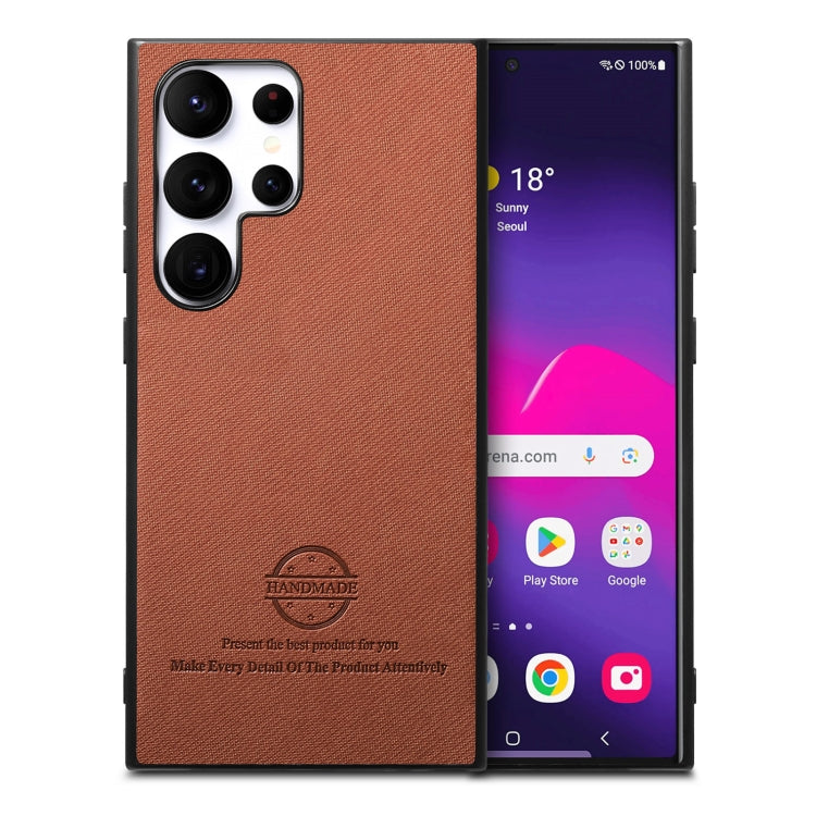 Custodia per telefono in pelle con retro in tessuto twill, For Samsung Galaxy S21 Ultra 5G, For Samsung Galaxy A06, For Samsung Galaxy A16