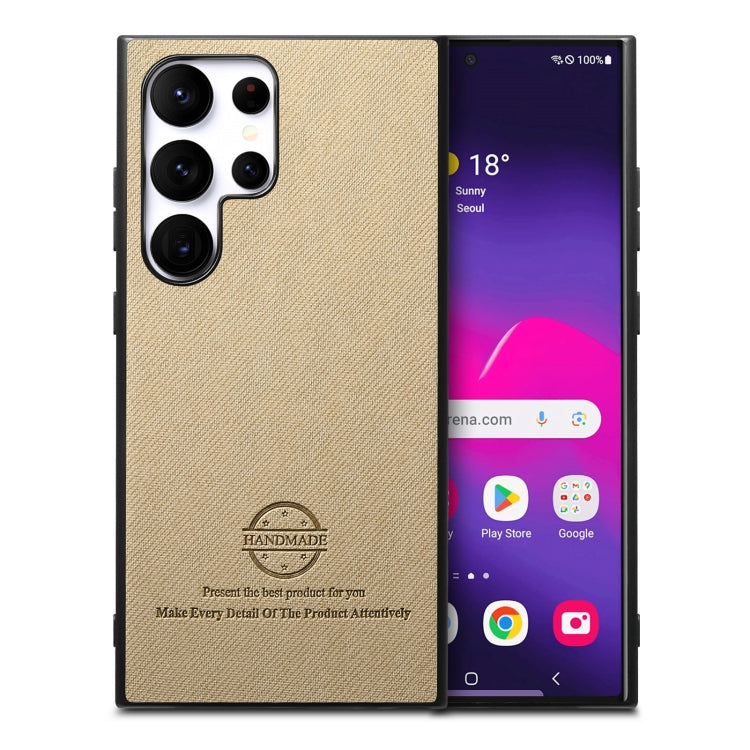 Custodia per telefono in pelle con retro in tessuto twill, For Samsung Galaxy S21 Ultra 5G, For Samsung Galaxy A06, For Samsung Galaxy A16