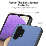 Custodia per telefono in pelle con retro in tessuto twill, For Samsung Galaxy A32 5G, For Samsung Galaxy S21 5G, For Samsung Galaxy S21+ 5G