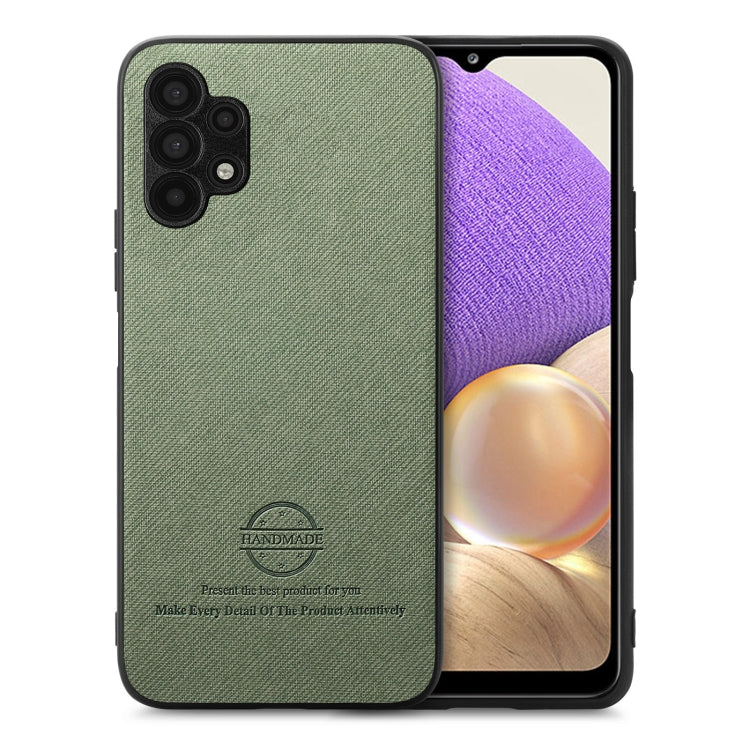 Custodia per telefono in pelle con retro in tessuto twill, For Samsung Galaxy A32 5G, For Samsung Galaxy S21 5G, For Samsung Galaxy S21+ 5G