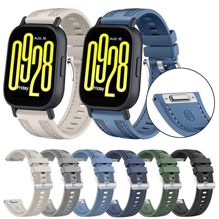Cinturino per orologio in silicone ibrido in nylon da 22 mm con connettore a pressione, For Redmi Watch 5 Active / Watch 5 Lite