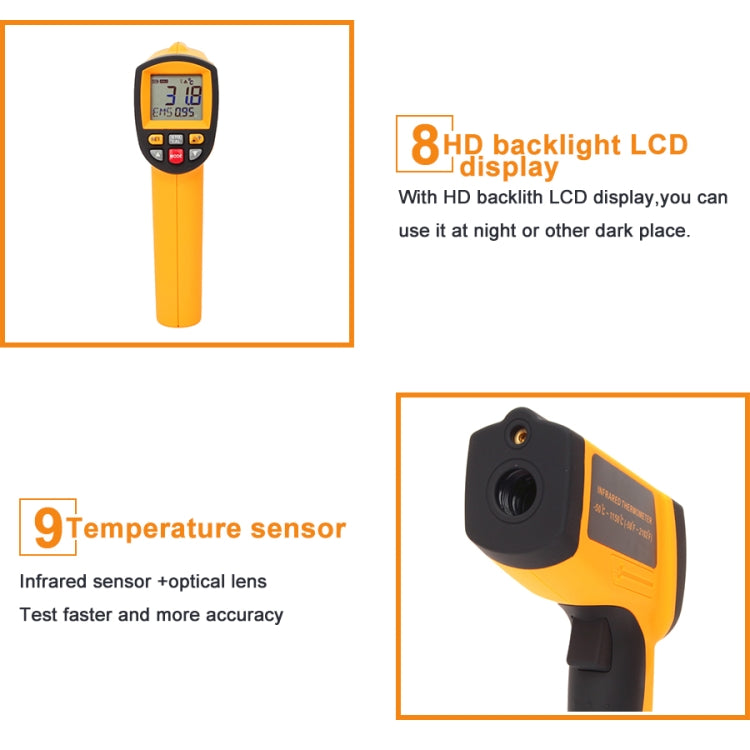 Termometro a infrarossi GM1150A -18~1150°C con LCD