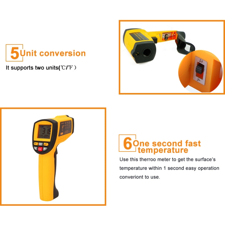 Termometro a infrarossi GM1150A -18~1150°C con LCD