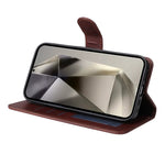 ENKAY Portafoglio per carte in pelle di vitello con pellicola per schermo, For Galaxy S25 Ultra 5G, For Galaxy S24 Ultra 5G, For Galaxy S24+ 5G, For Galaxy S24 5G