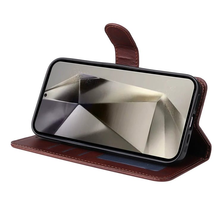 ENKAY Portafoglio per carte in pelle di vitello con pellicola per schermo, For Galaxy S25 Ultra 5G, For Galaxy S24 Ultra 5G, For Galaxy S24+ 5G, For Galaxy S24 5G
