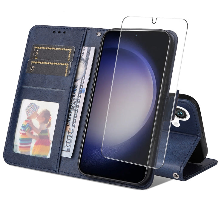 ENKAY Portafoglio per carte in pelle di vitello con pellicola per schermo, For Galaxy S25 Ultra 5G, For Galaxy S24 Ultra 5G, For Galaxy S24+ 5G, For Galaxy S24 5G