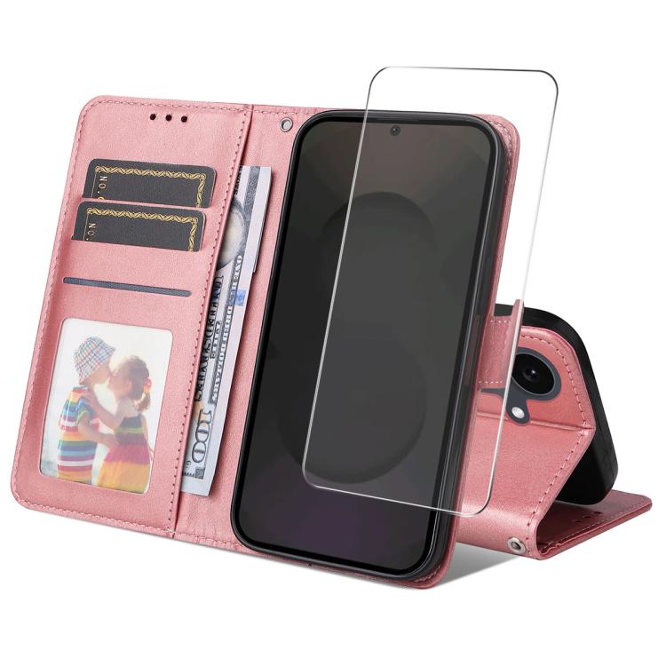ENKAY Portafoglio per carte in pelle di vitello con pellicola per schermo, For Galaxy S25 FE 5G, For Galaxy A07, For Galaxy M56, For Galaxy S25 Edge 5G