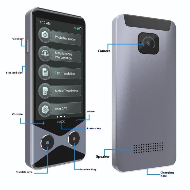 V9000 supporta 137 lingue AI Smart Translator 4G WiFi Offline Photo Translation Device